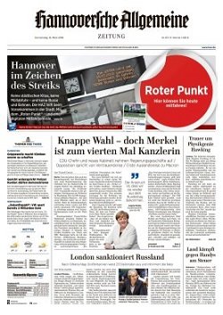Werbung in Hannoversche Allgemeine Zeitung