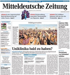 Werbung in der Mitteldeutschen Zeitung