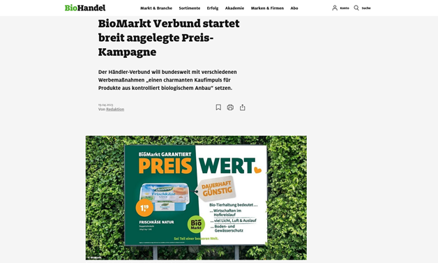 Kampagne für BioMarkt Verbund