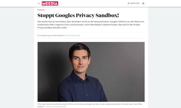 Das Bild für MEEDIA: Stoppt Googles Privacy Sandbox!