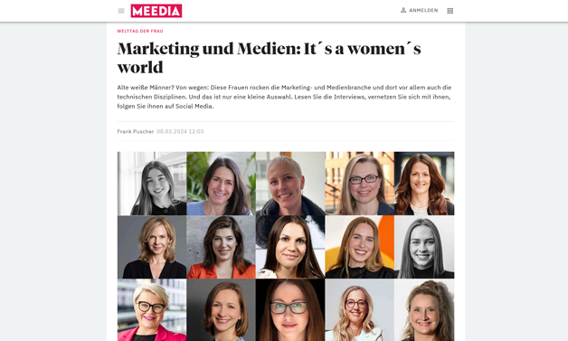 Das Bild für MEEDIA: Fotostrecke zum Weltfrauentag