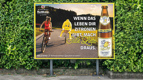 Brauerei zum Kuchlbauer – „Süße Liebe“ auf Plakaten